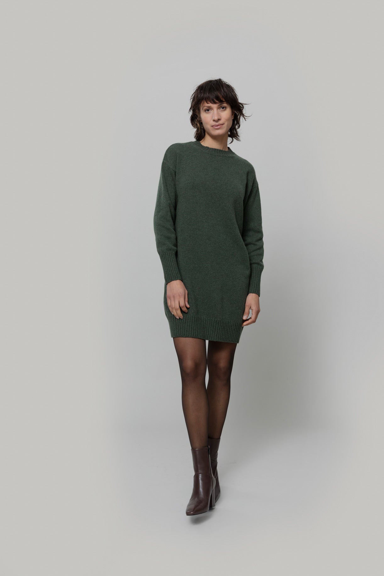 SELVAGGIA - Women's Recycled Wool Knit Dress - Green Foresta