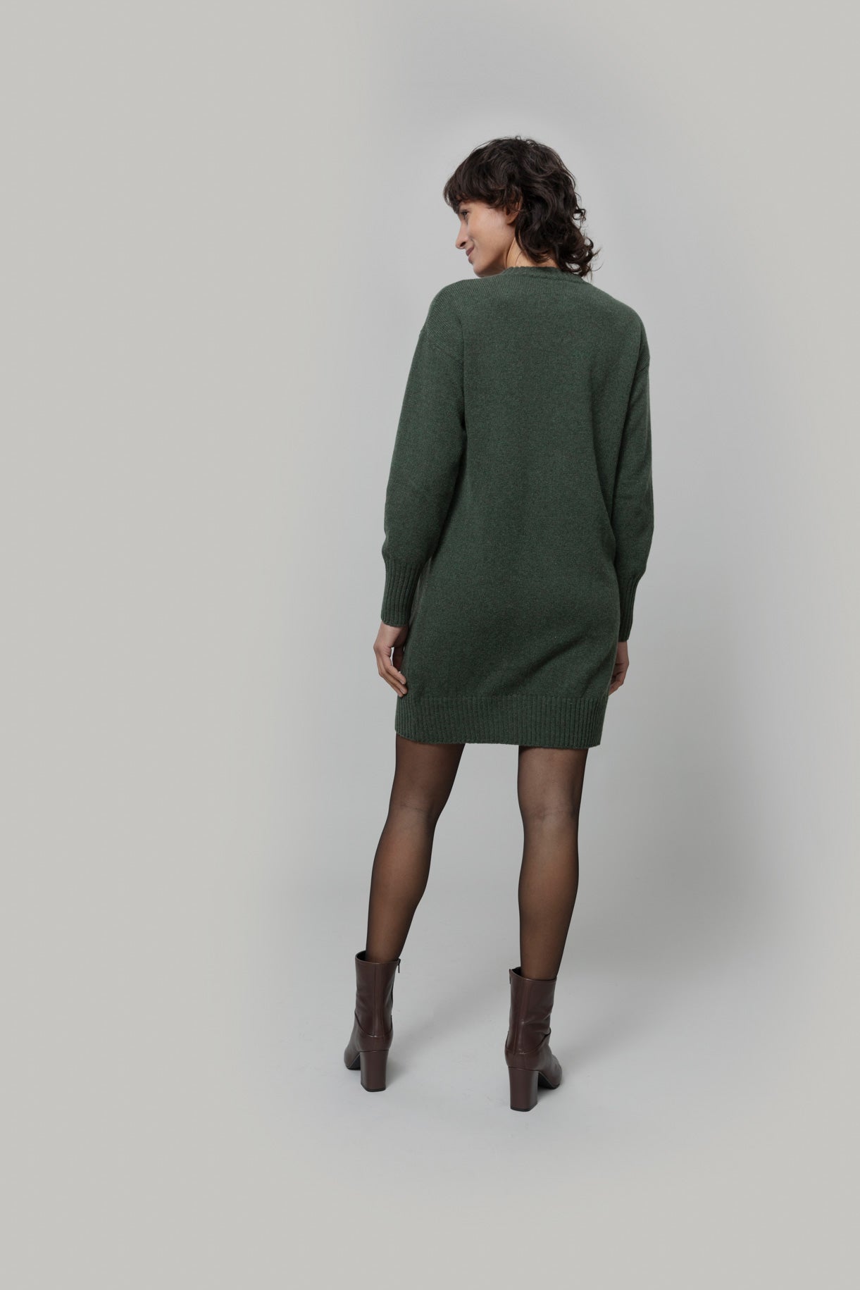 SELVAGGIA - Women's Recycled Wool Knit Dress - Green Foresta