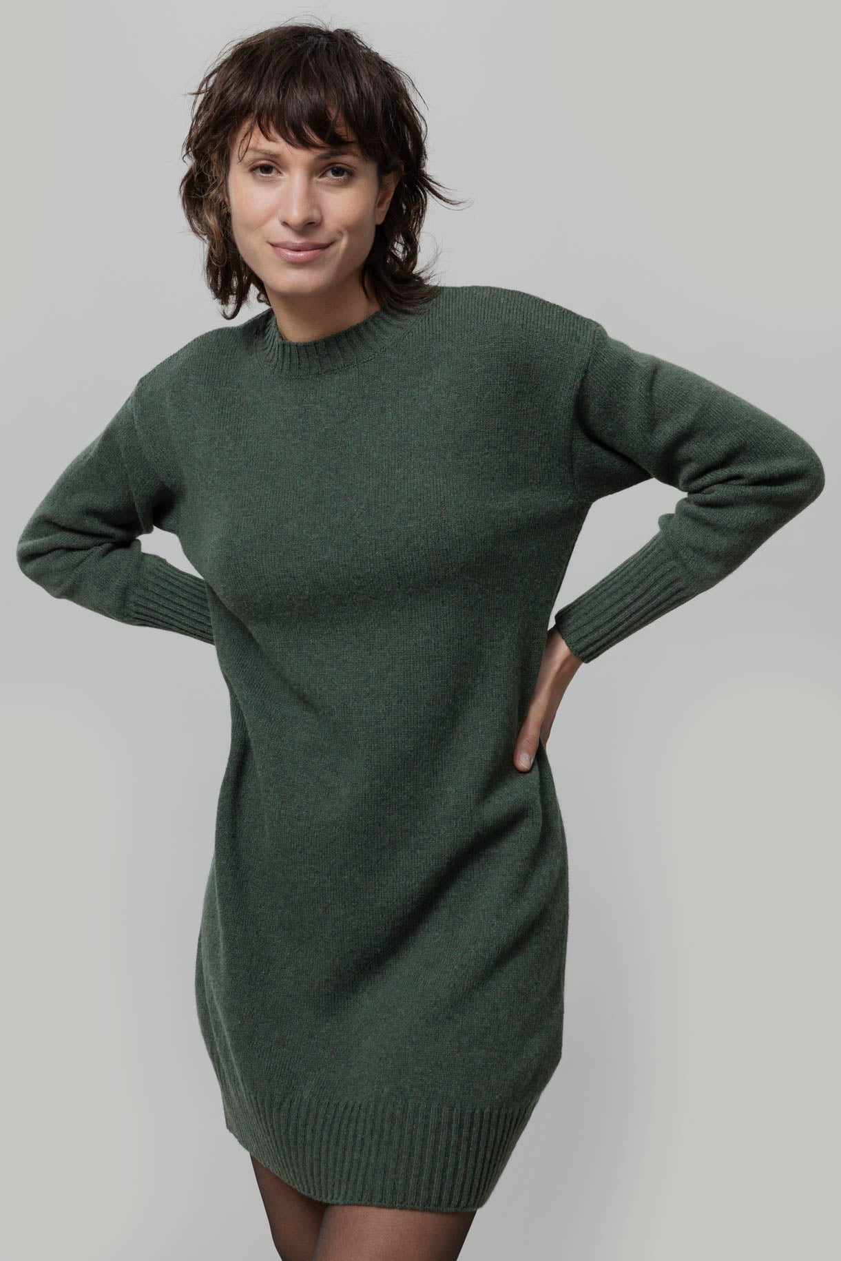 SELVAGGIA - Women's Recycled Wool Knit Dress - Green Foresta
