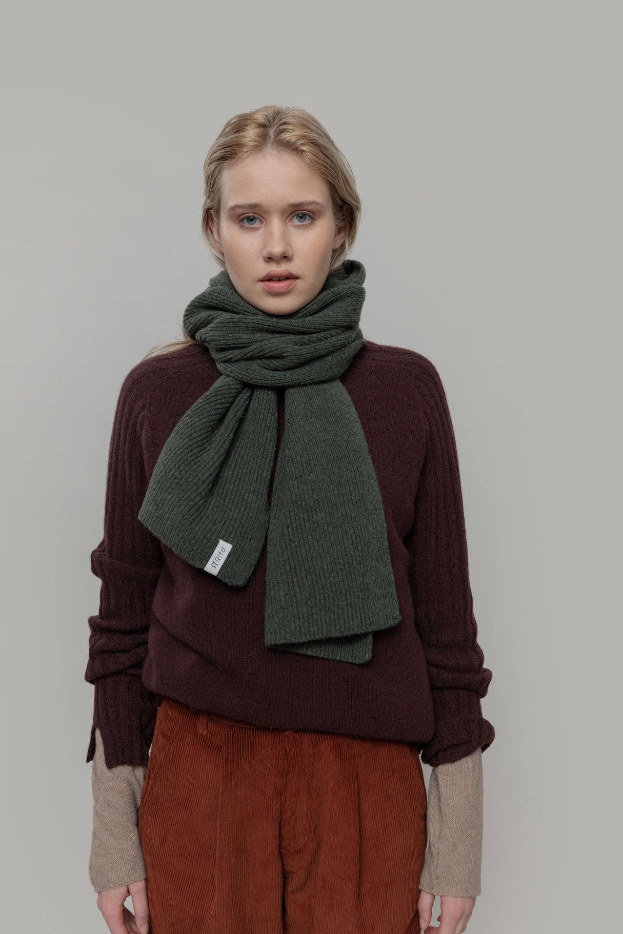 FEDERICO - Recycled Cashmere Scarf - Forest Green