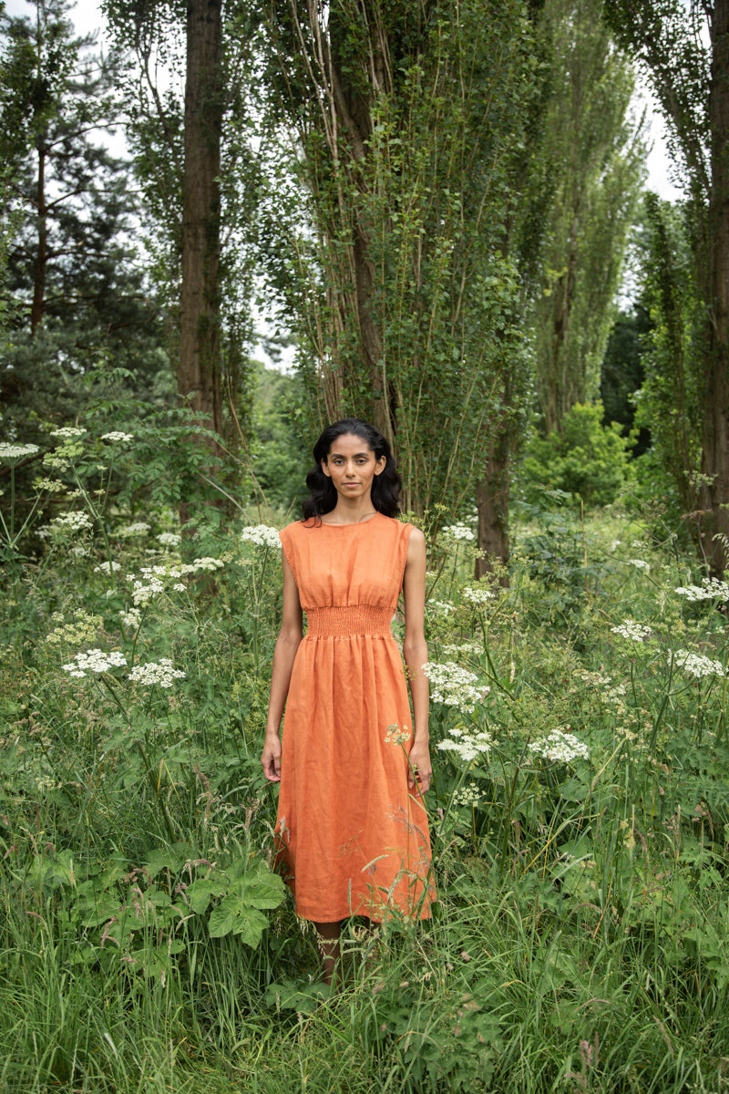 Ottillie-May Linen Dress - Russet