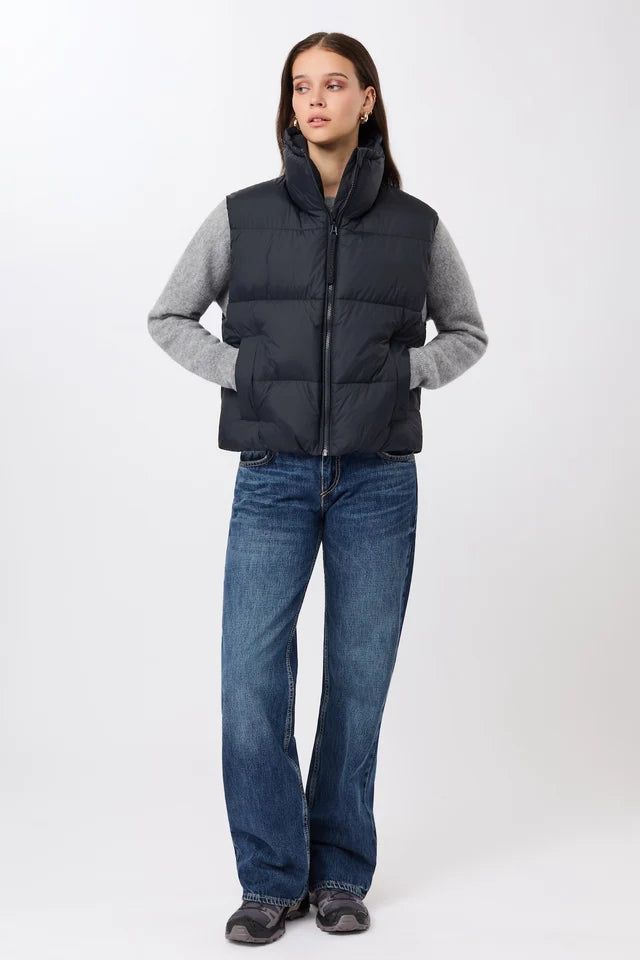 Padded & Quilted Vest - Midnight