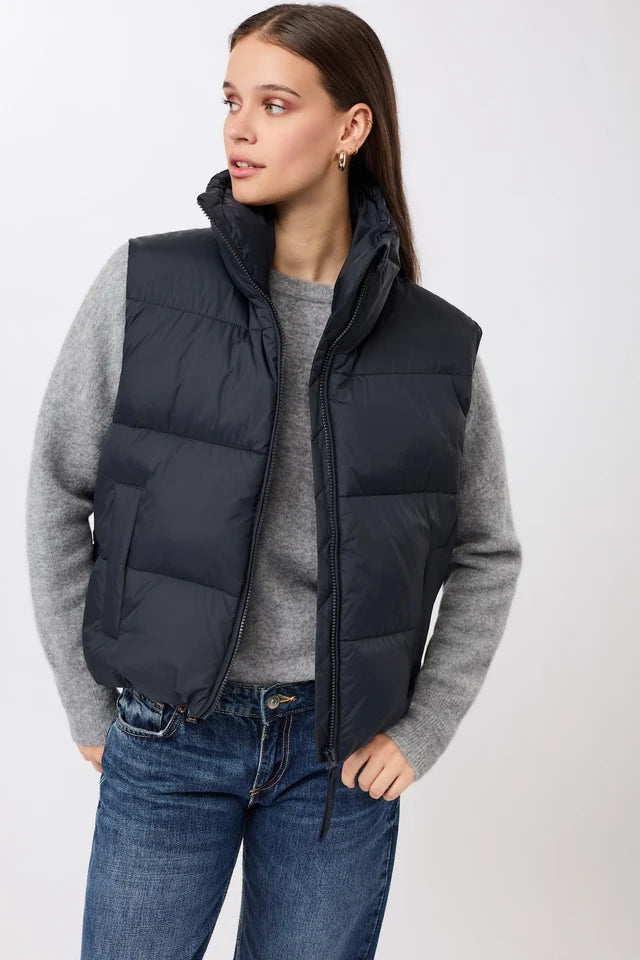 Padded & Quilted Vest - Midnight