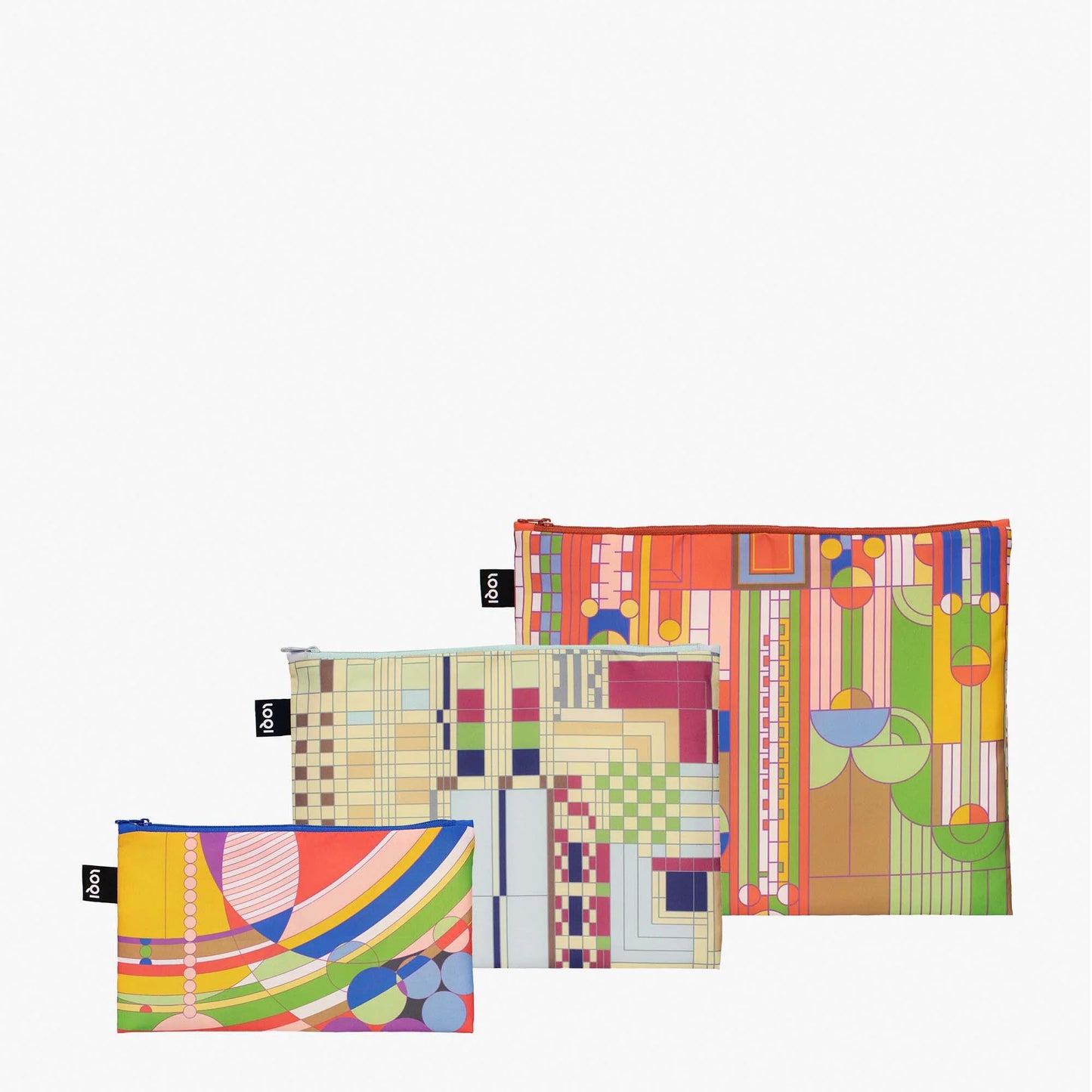 FRANK LLOYD WRIGHT - Recycled Zip Pockets - Set of 3