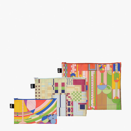 FRANK LLOYD WRIGHT - Recycled Zip Pockets - Set of 3