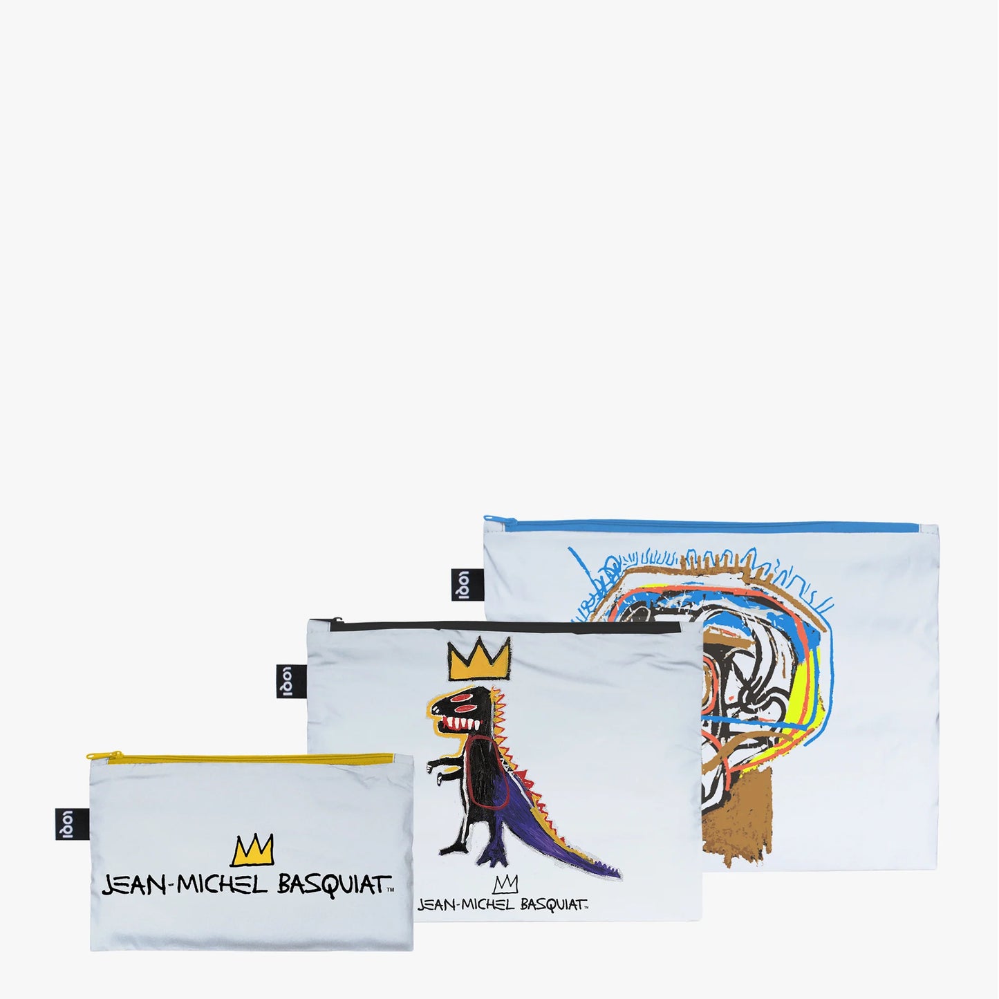 JEAN-MICHEL BASQUIAT Crown - Pez Dispenser - Untitled Reflective Zip Pockets - Set of 3
