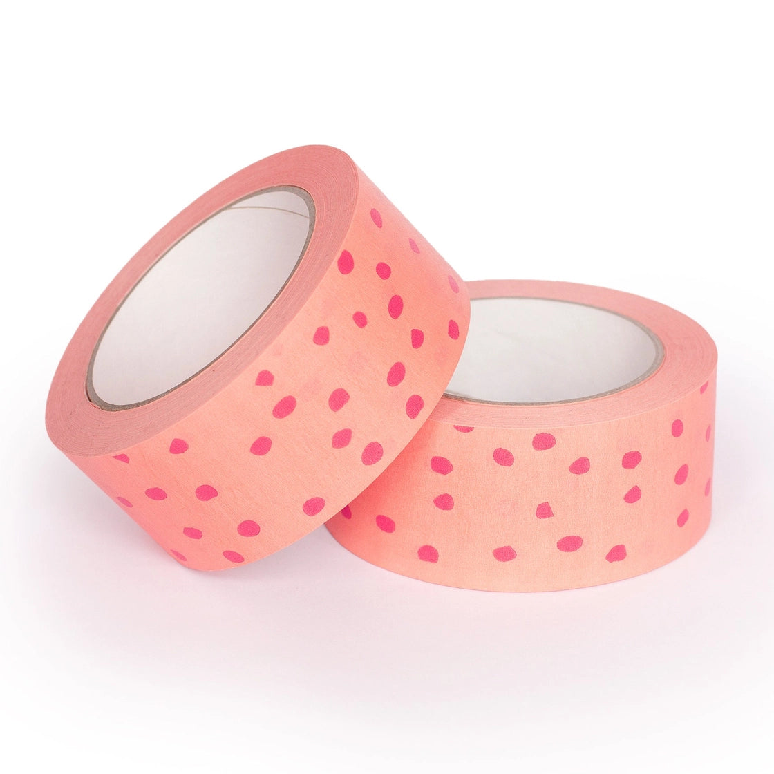 Packaging Tape - Peach Tape with Pink Polka Dots