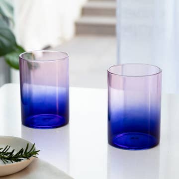 Gradient Glasses - Two Tone - Pink & Blue - Set of 2