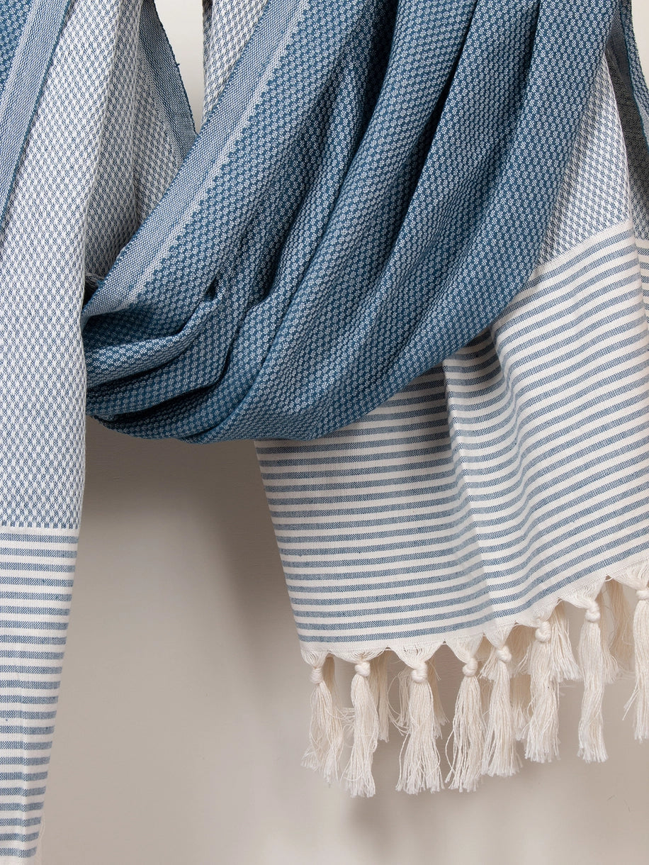 Amalfi Cotton Hammam Towel - Indigo