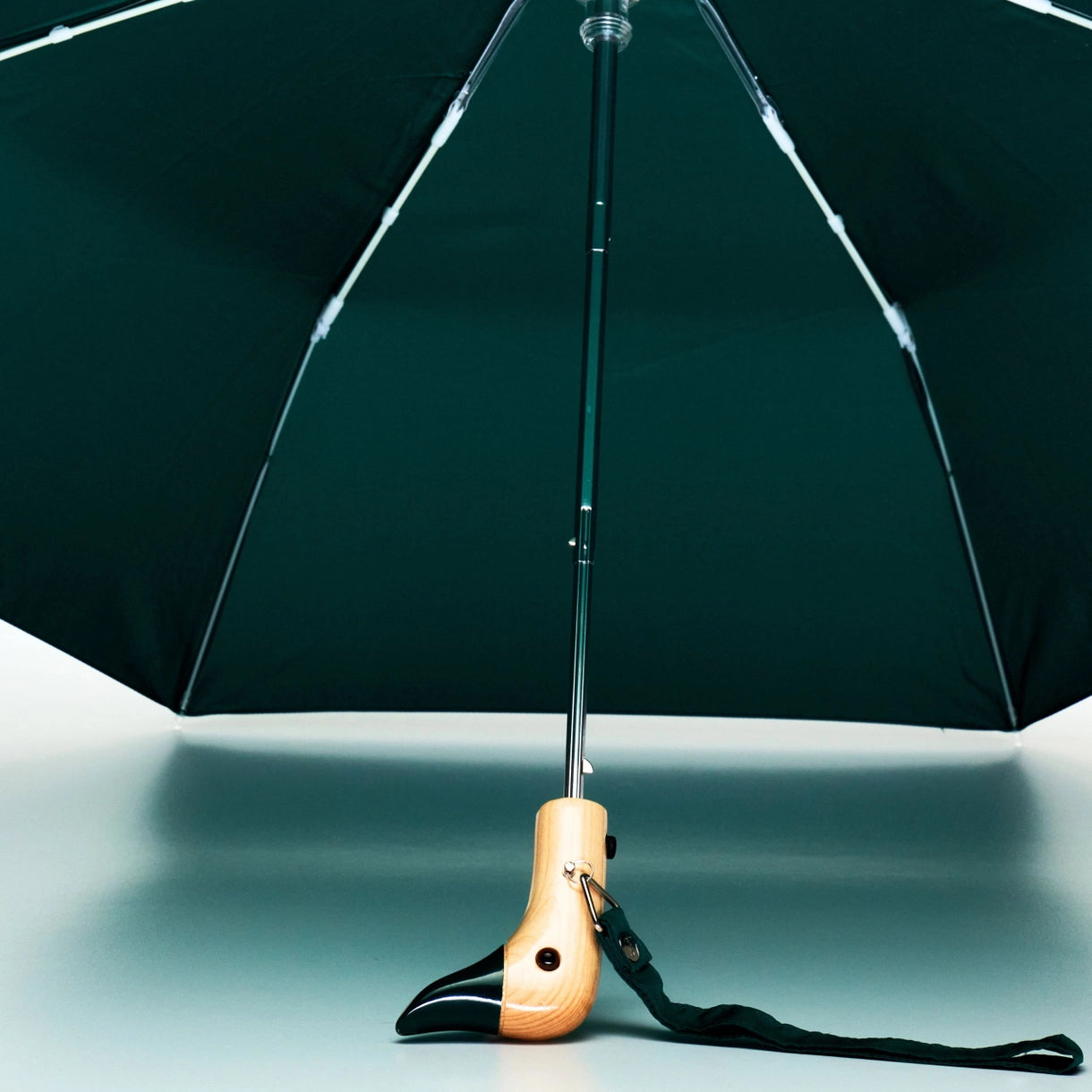 Forest Green Compact Eco-Friendly Duckhead Umbrella