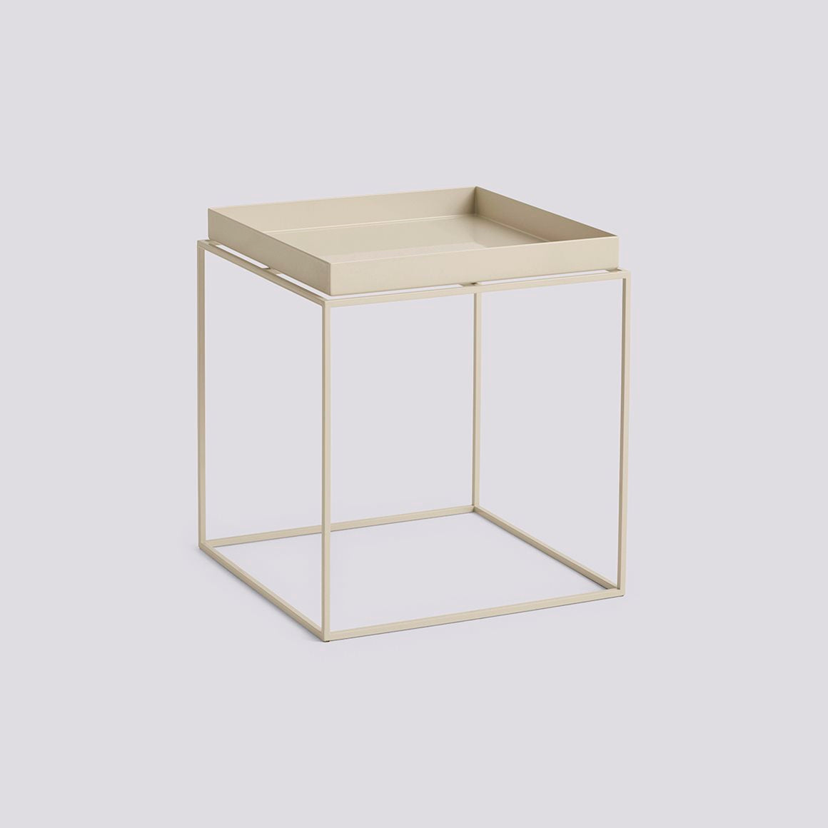 Tray Table Powder coated steel base - Medium L40 x W40 x H44 - Warm Beige