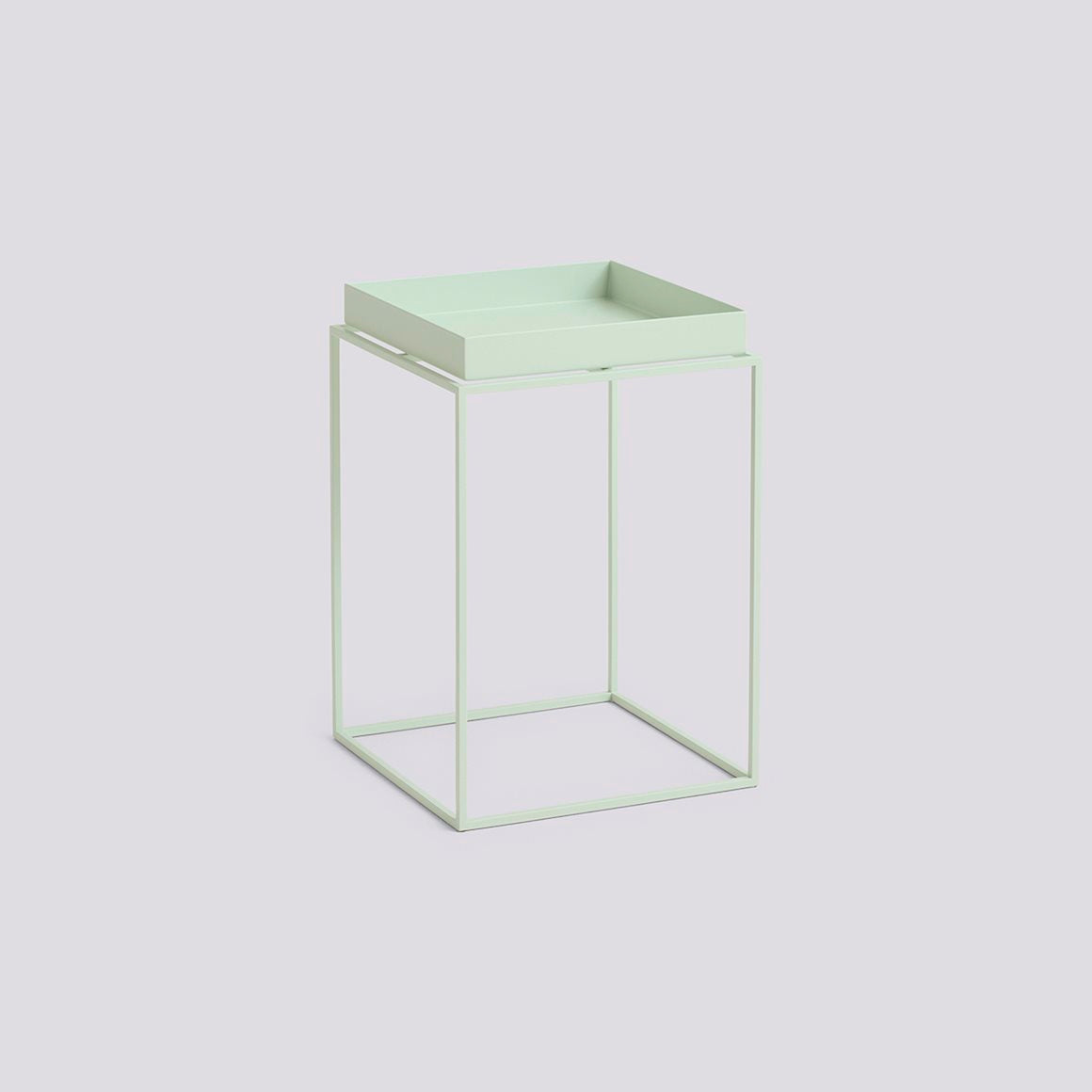 Tray Table Powder coated steel base - Small High L30 x W30 x H44 - Soft Mint
