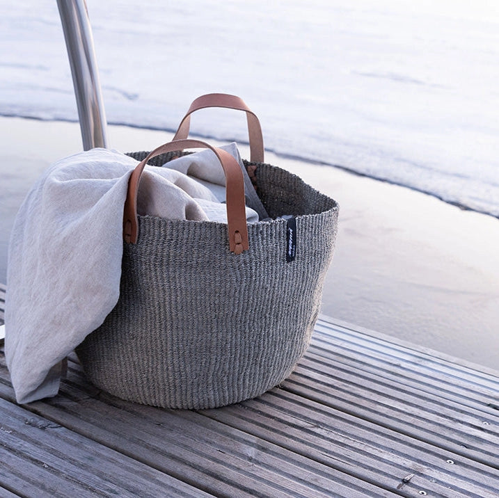 Kiondo Market Basket - Light Grey - Medium