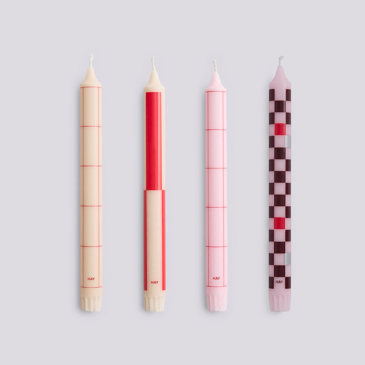 Pattern Candle - Reds & Bordeaux - Set of 4