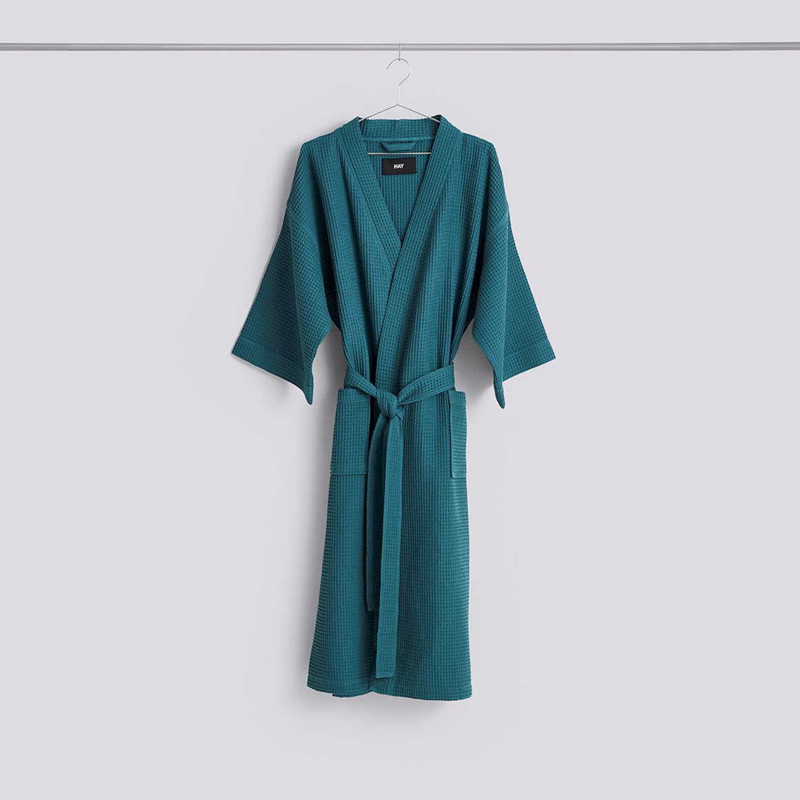 Waffle Bathrobe - Petrol Blue