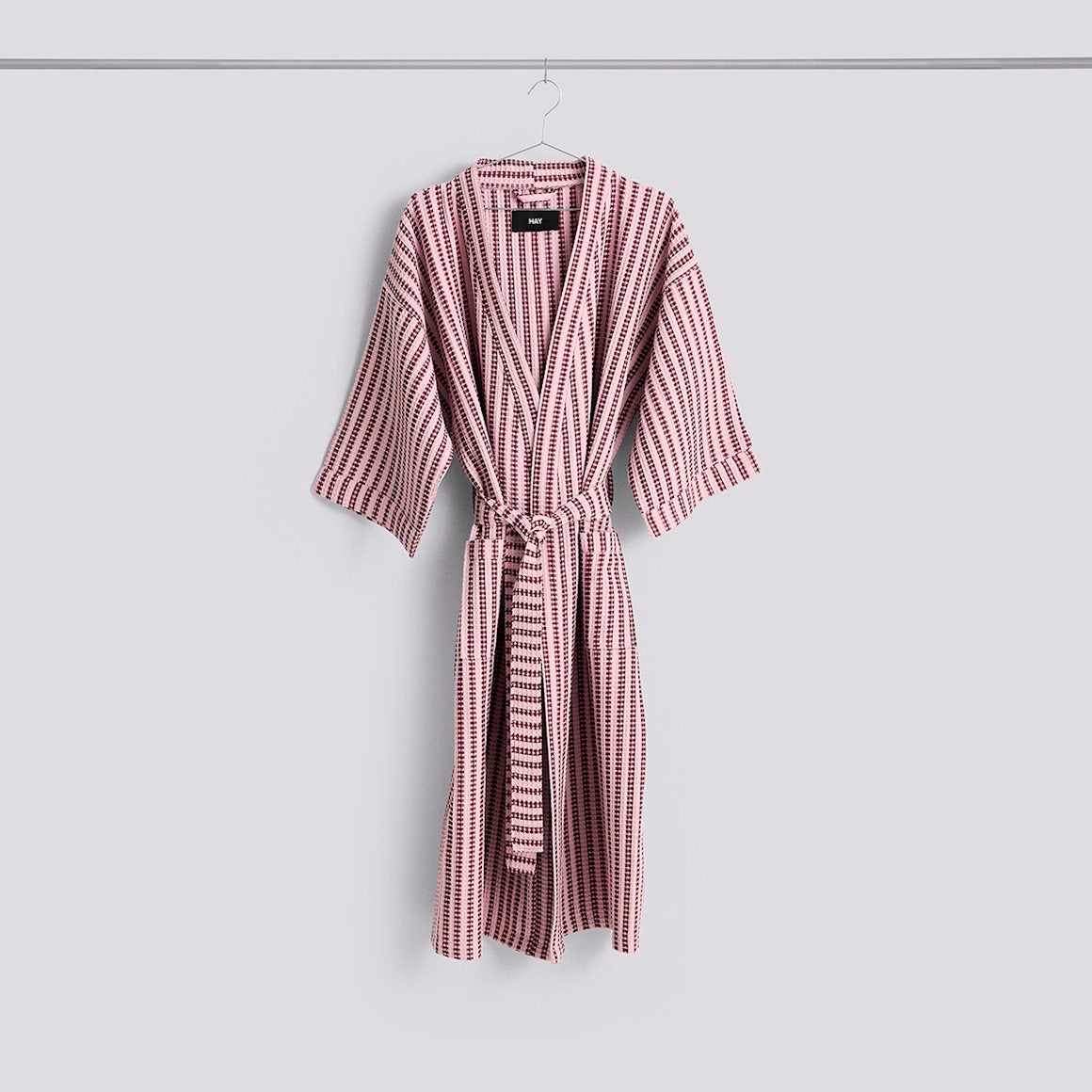 Waffle Bathrobe - Stripe Cool Pink