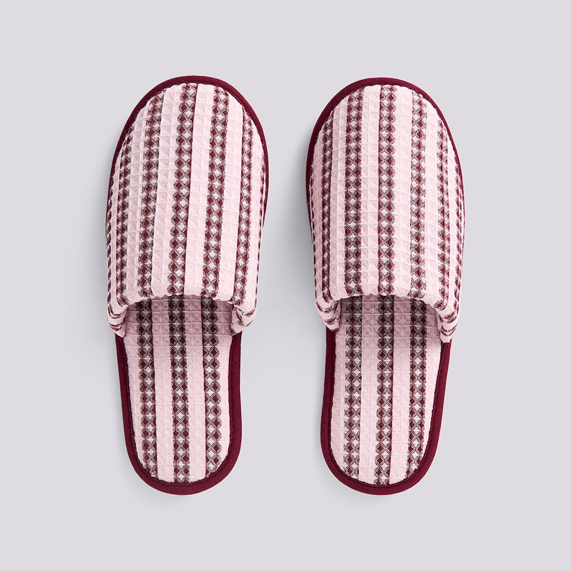 Waffle Slippers - Stripe Cool Pink