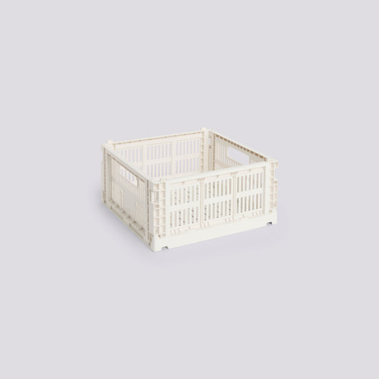HAY COLOUR CRATE - MEDIUM SQUARE - OFF-WHITE