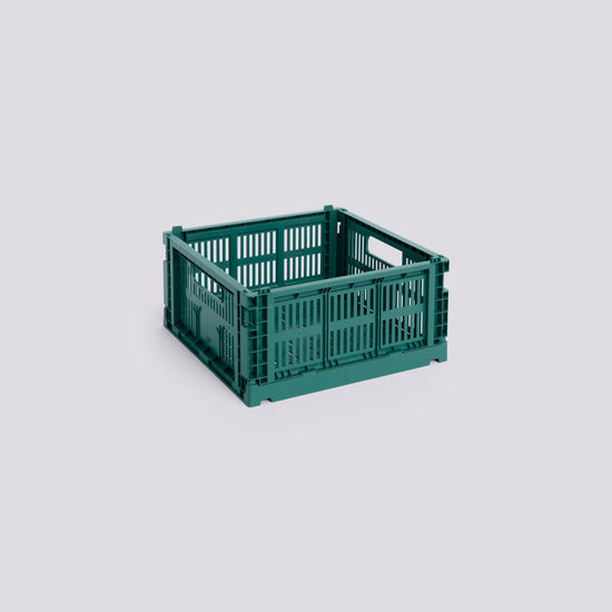 HAY COLOUR CRATE - MEDIUM SQUARE - DARK GREEN