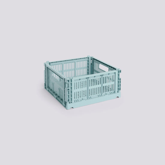 HAY COLOUR CRATE - MEDIUM SQUARE - DUSTY BLUE