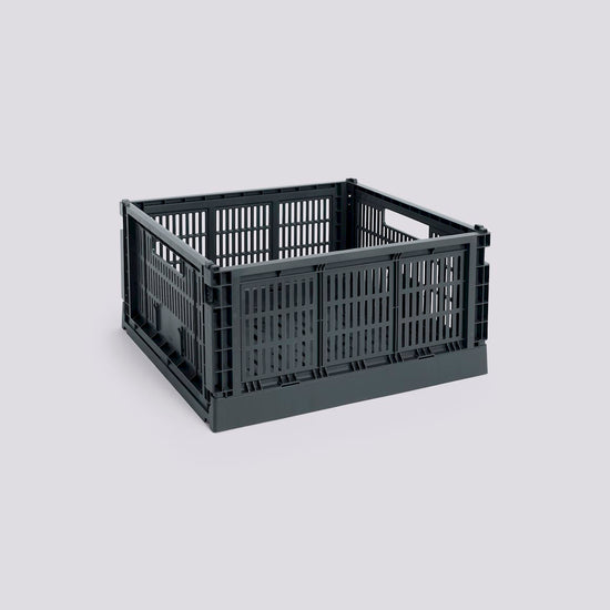 HAY COLOUR CRATE - LARGE SQUARE - CHARCOAL