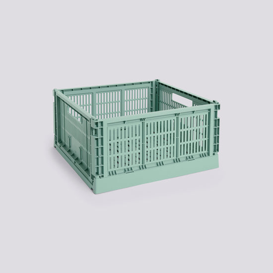 HAY COLOUR CRATE - LARGE SQUARE - SAGE GREEN