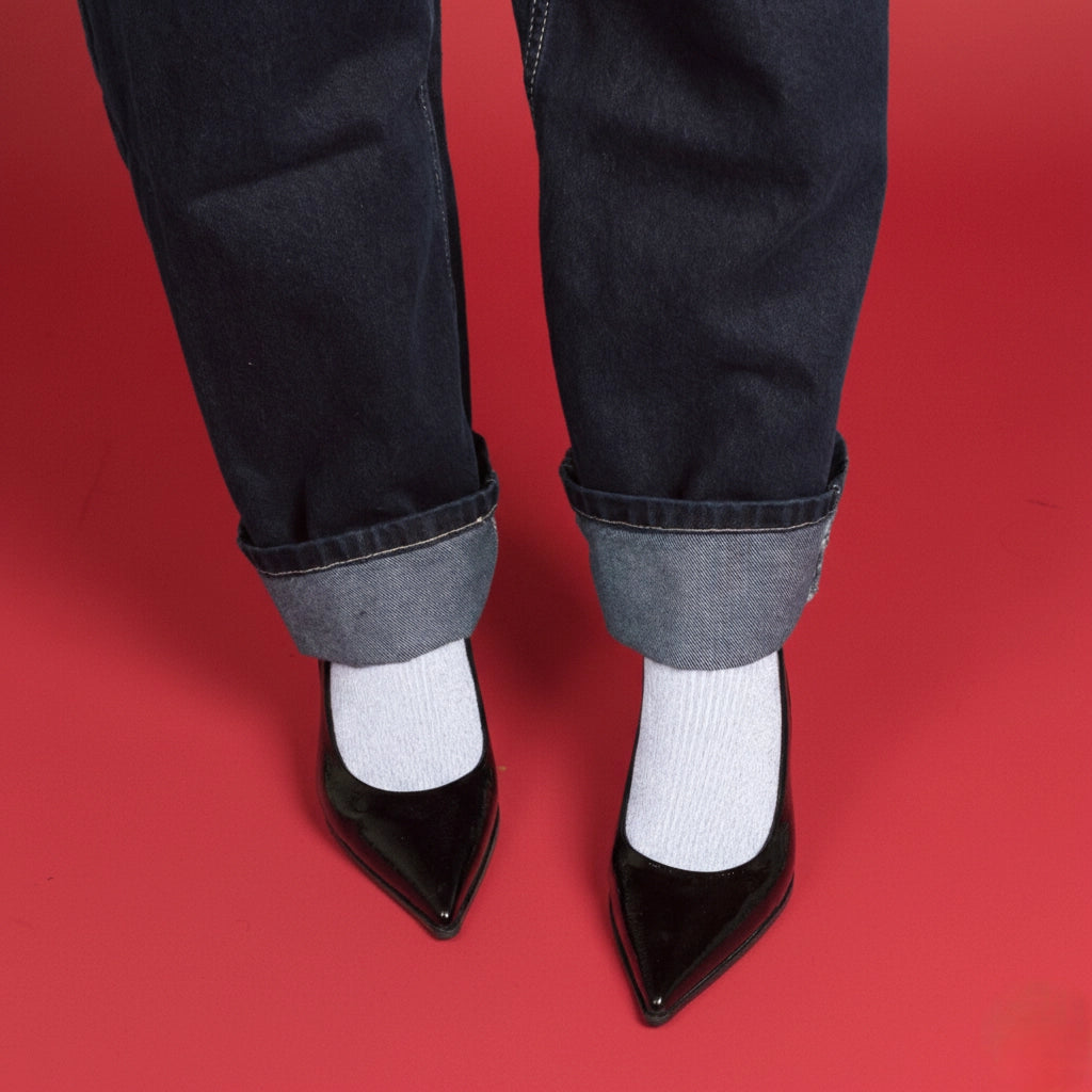 Glitter Lurex Socks in Eco-Friendly Lyocell - Light Blue