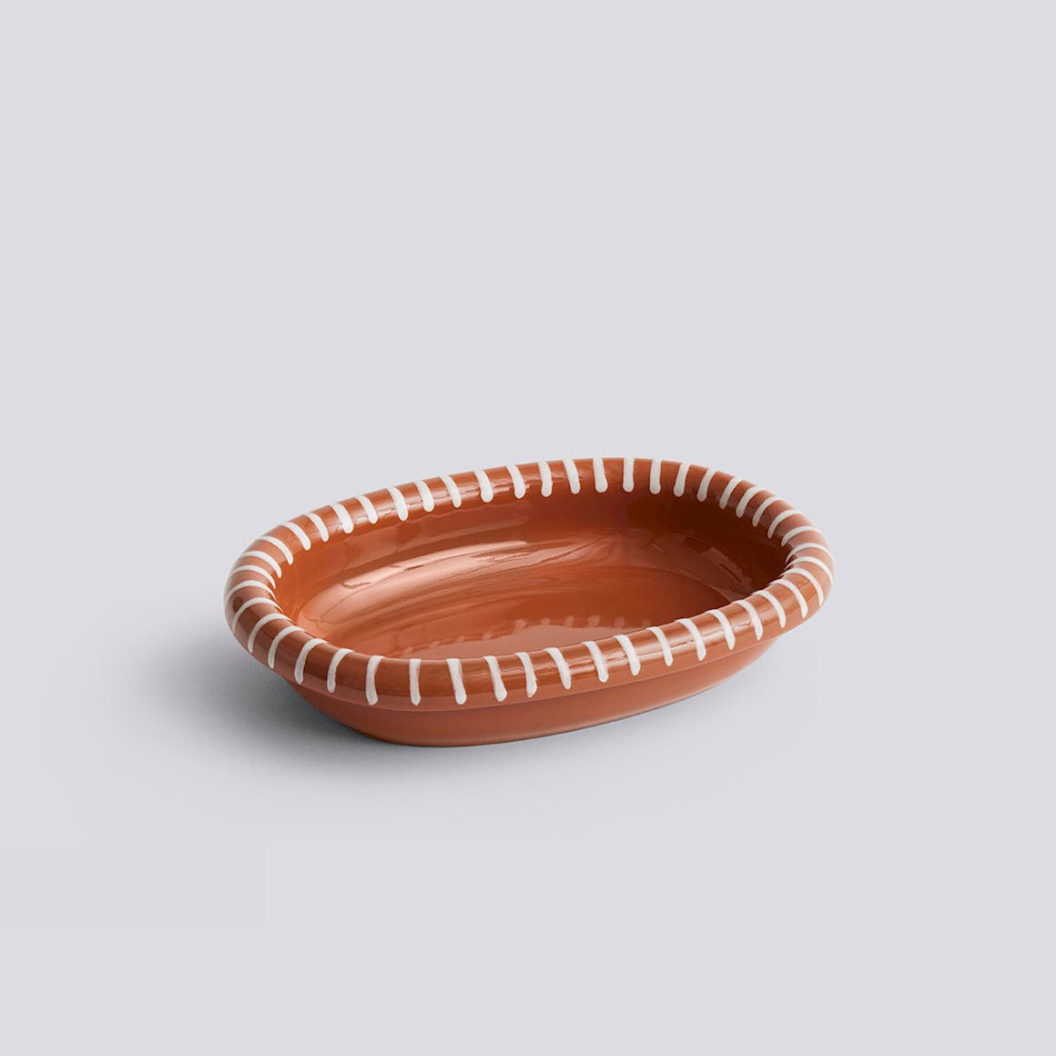 BARRO Oval Dish - Small - Natural with Stripes
