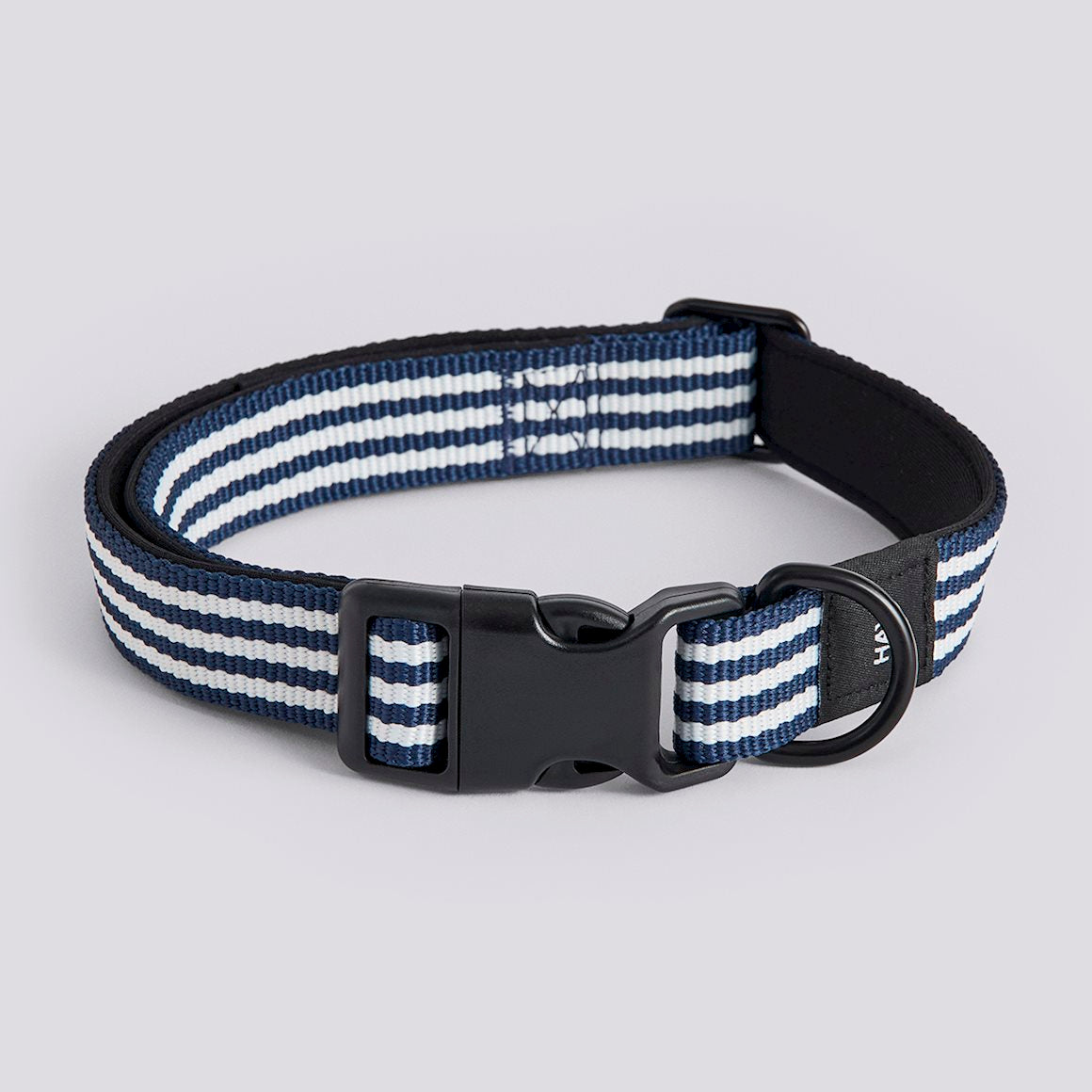 HAY Dogs Collar Flat - M/L - Blue & White Stripe