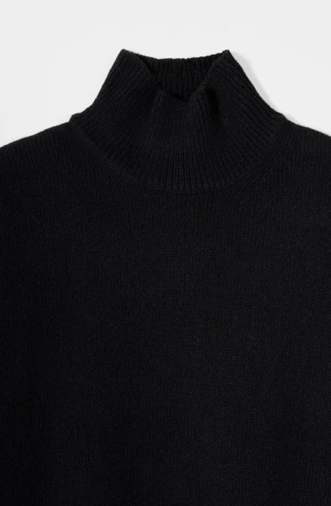 ADA - Recycled Cashmere Mock-Neck Sweater - Black Slate