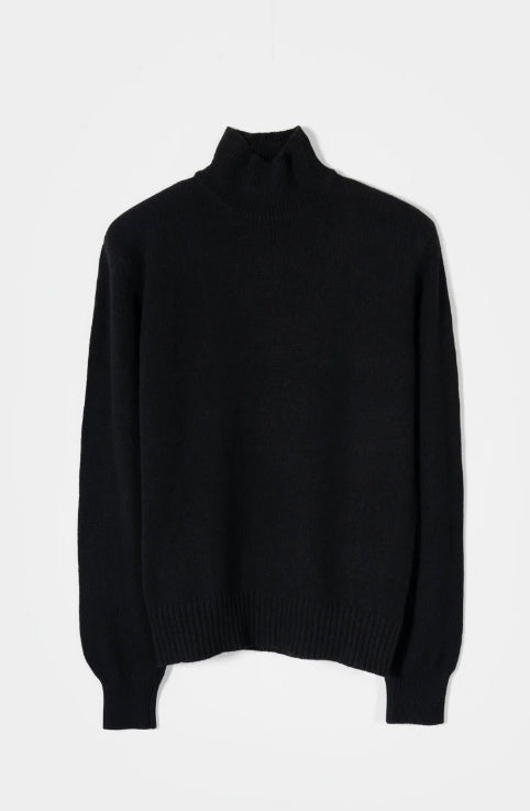 ADA - Recycled Cashmere Mock-Neck Sweater - Black Slate