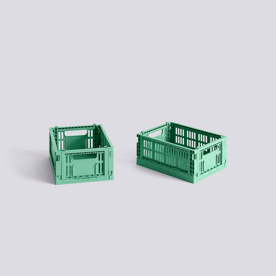 HAY COLOUR CRATE MINI - SET OF 2 - DARK MINT