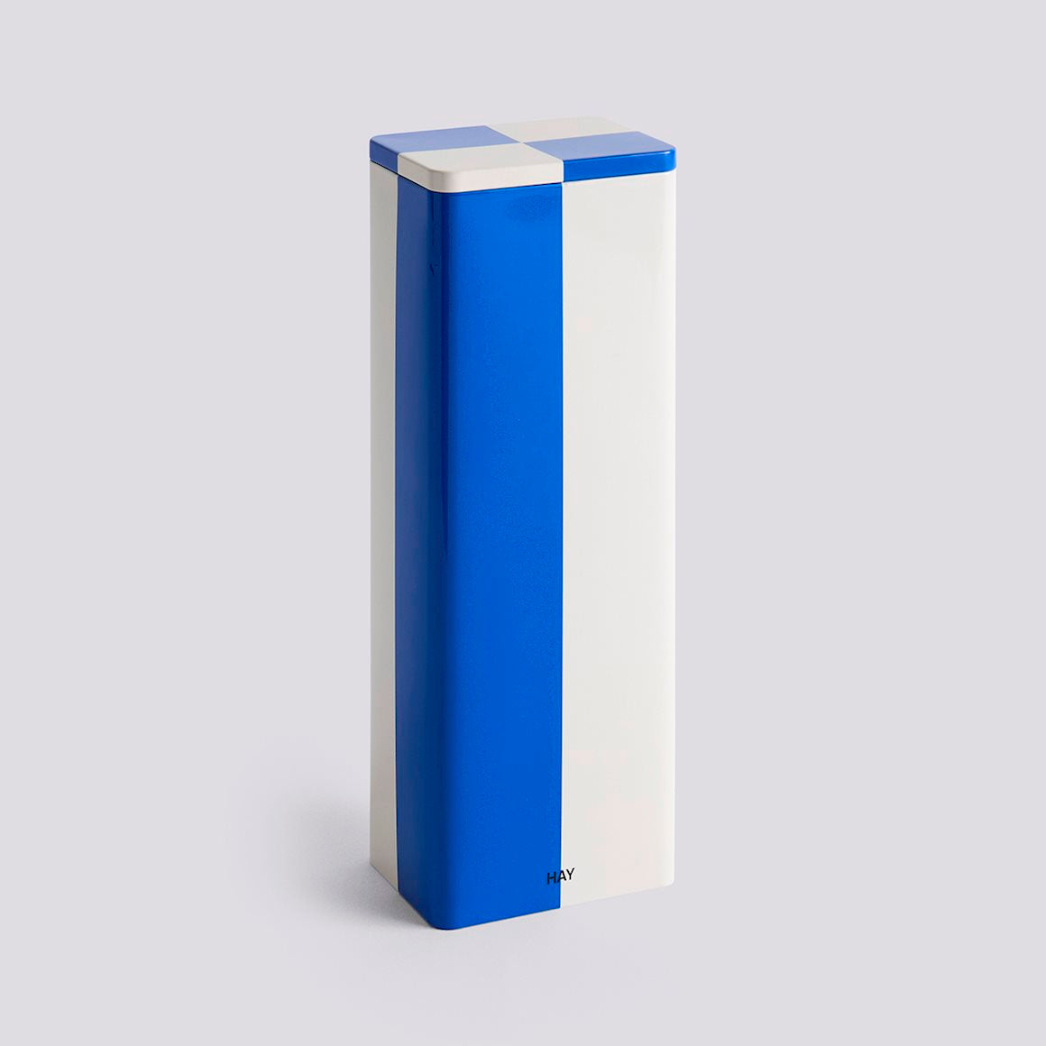 TIN CONTAINER - SLIM -BLUE & OFF-WHITE