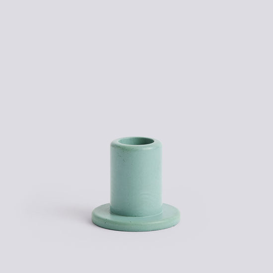 TUBE CANDLEHOLDER CONCRETE - SMALL - EMERALD GREEN