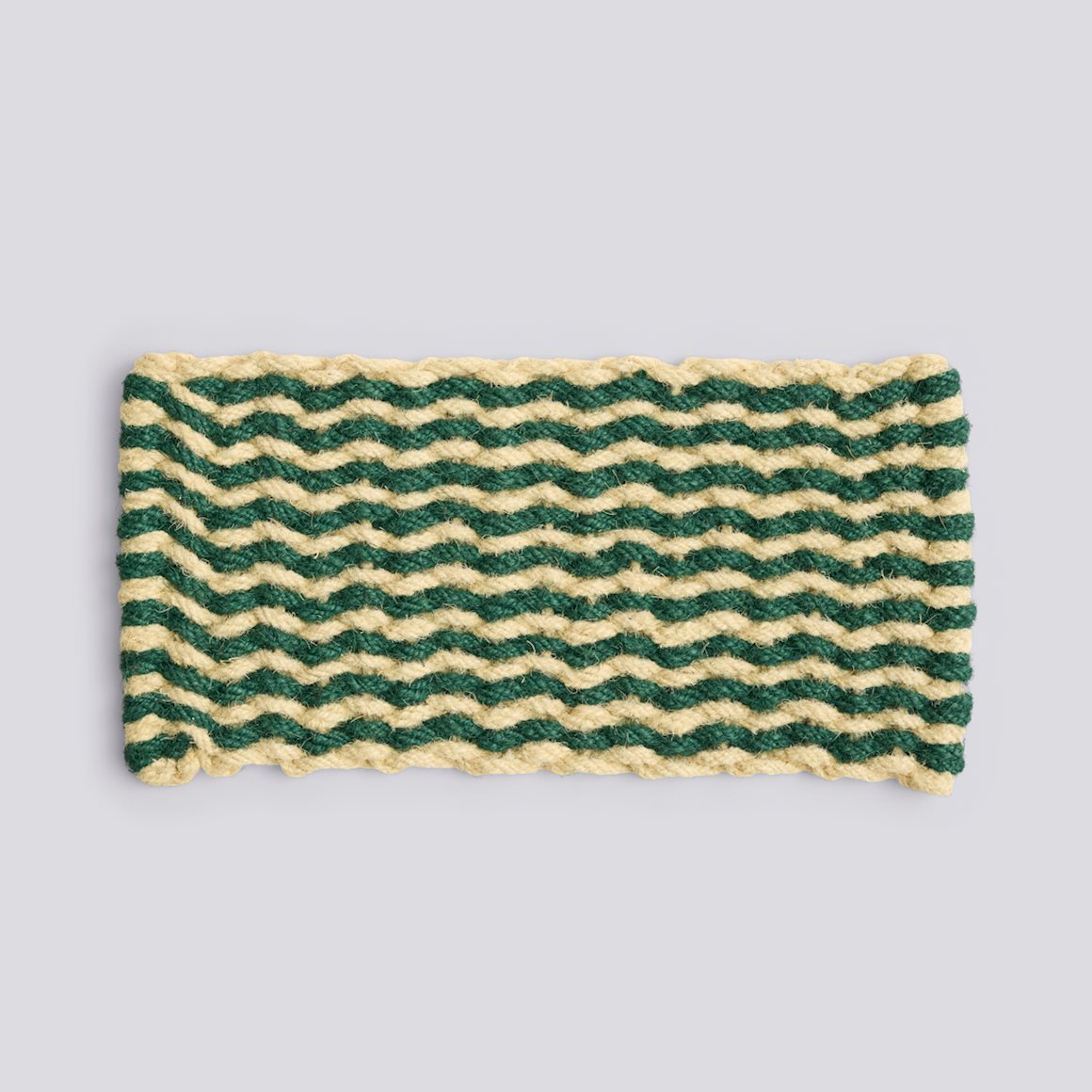 Coco Door Mat - Stripe Wave - Dark Green & White