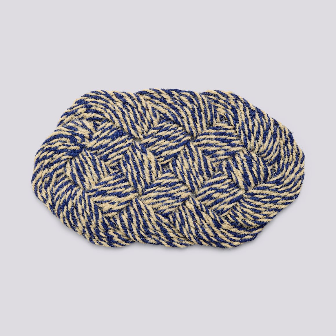 COCO DOOR MAT - SWIRL - BLUE & OFF-WHITE