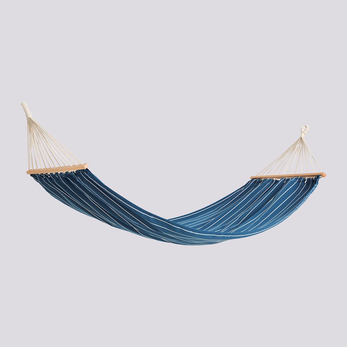 Outdoor Market Hammock - Blue with Beige Stripes