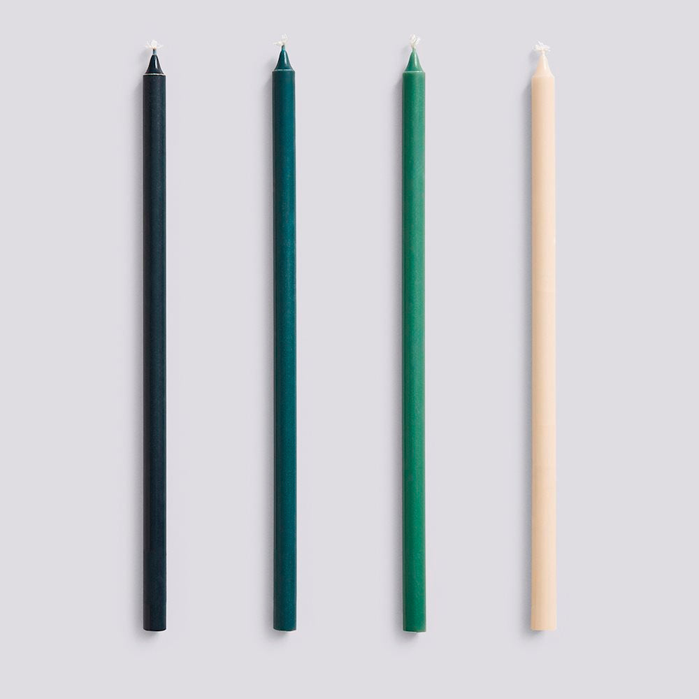 Slim Candle - Set of 4 - Green & Dark Green