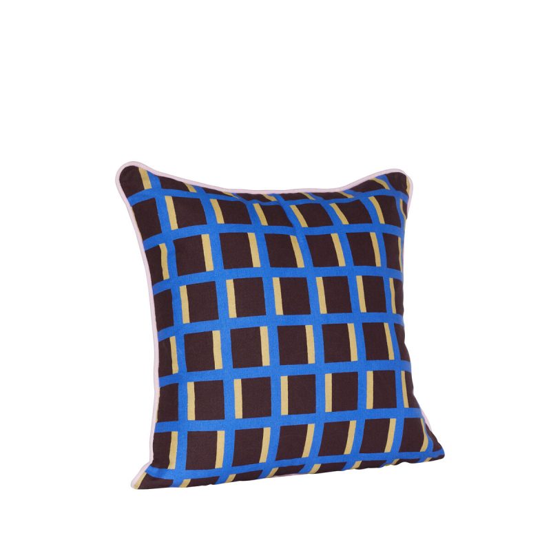 Load image into Gallery viewer, Agenda Cushion - Multicolour/Brown/Blue
