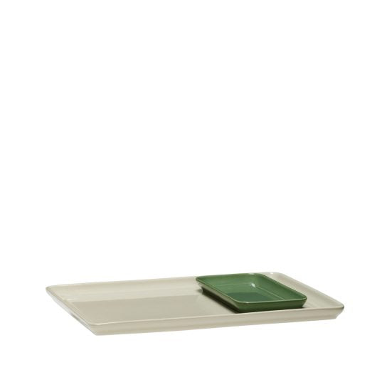 Amare Tray Sand & Green - Set of 2