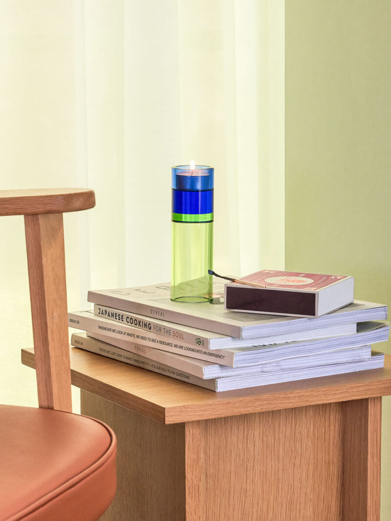 Astro Tealight Holder - Green/Blue