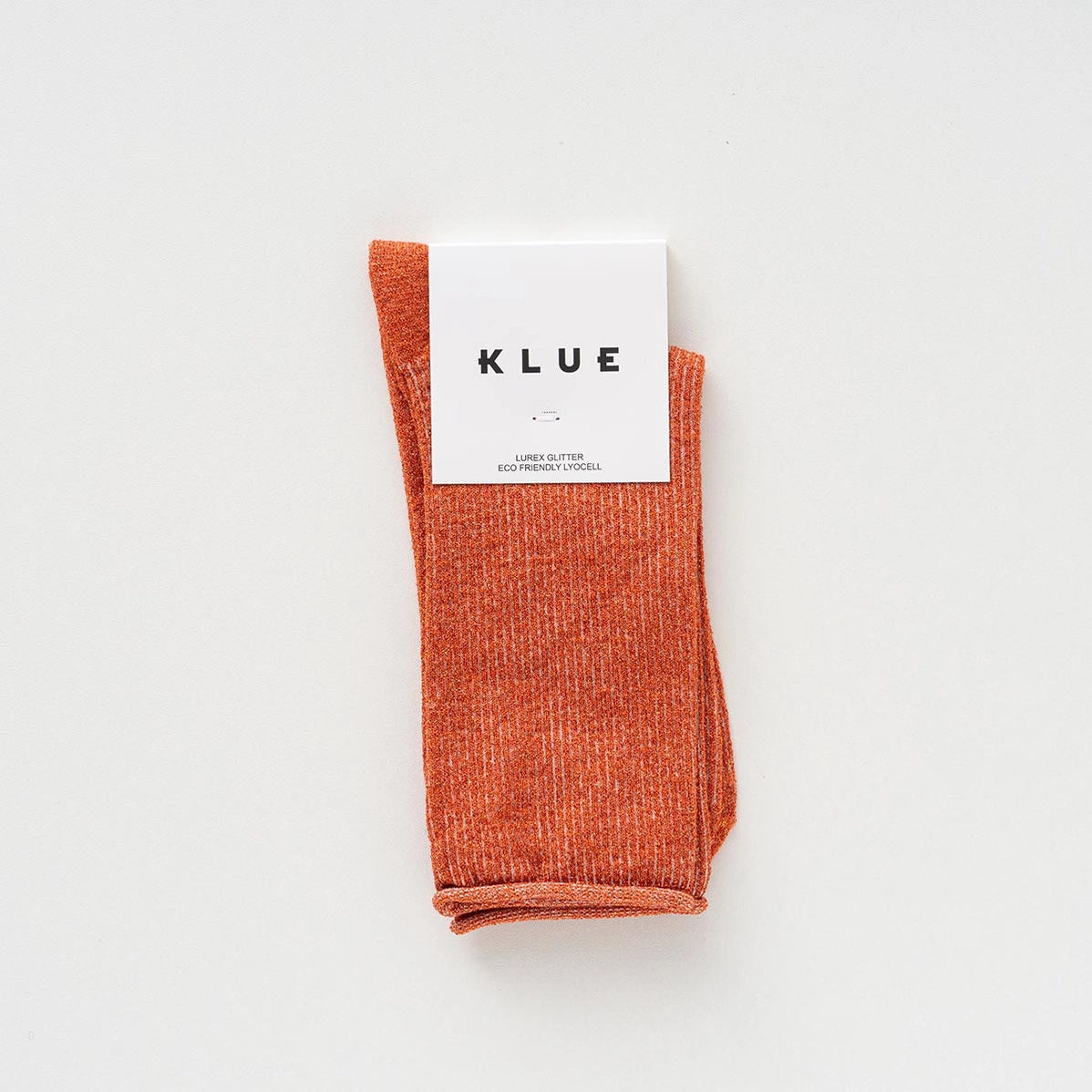 Glitter Lurex Socks in Eco-Friendly Lyocell - Brick