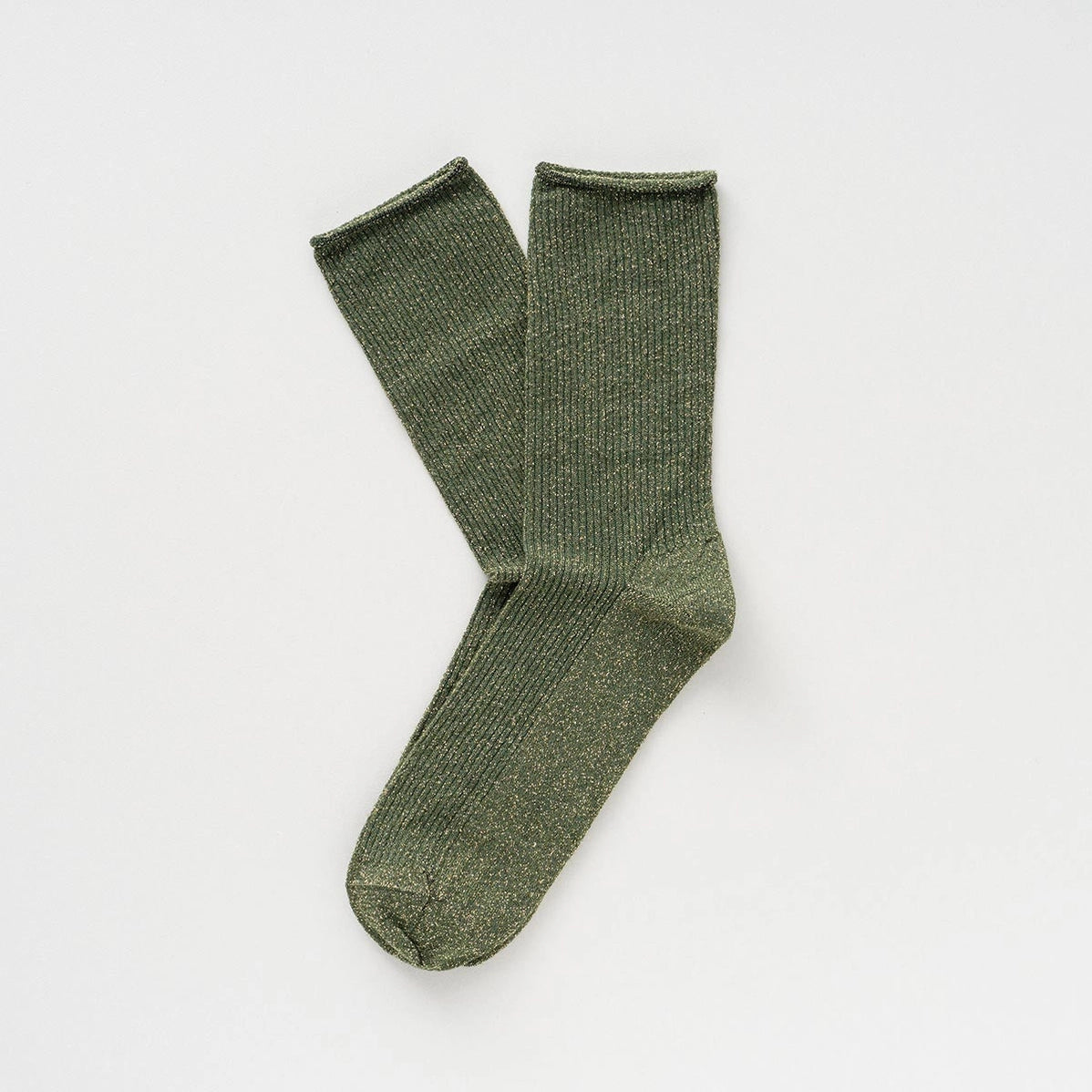 Glitter Lurex Socks in Eco-Friendly Lyocell - Khaki