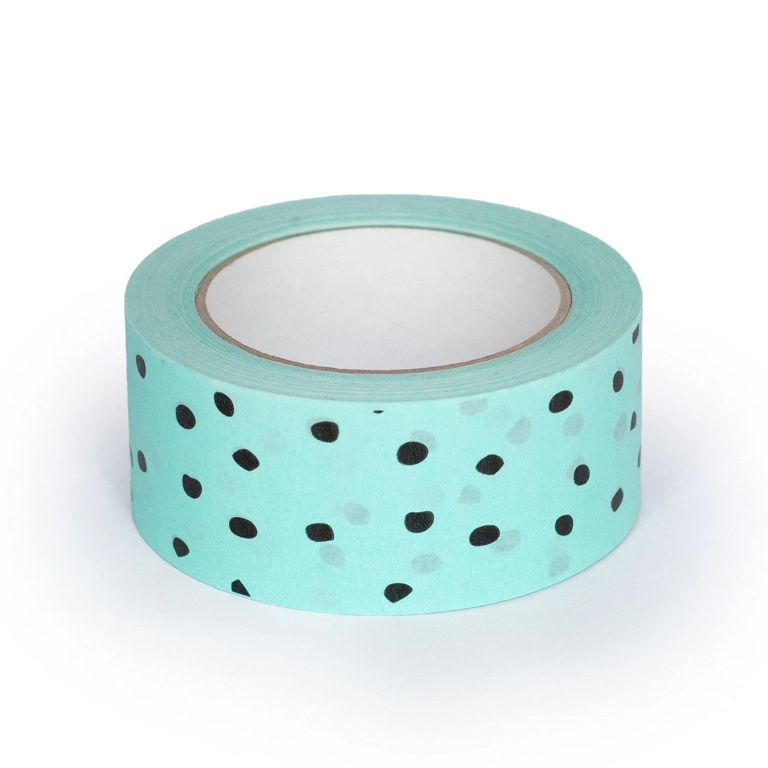 Packaging Tape - Printed Black Polka Dot Tape On Mint