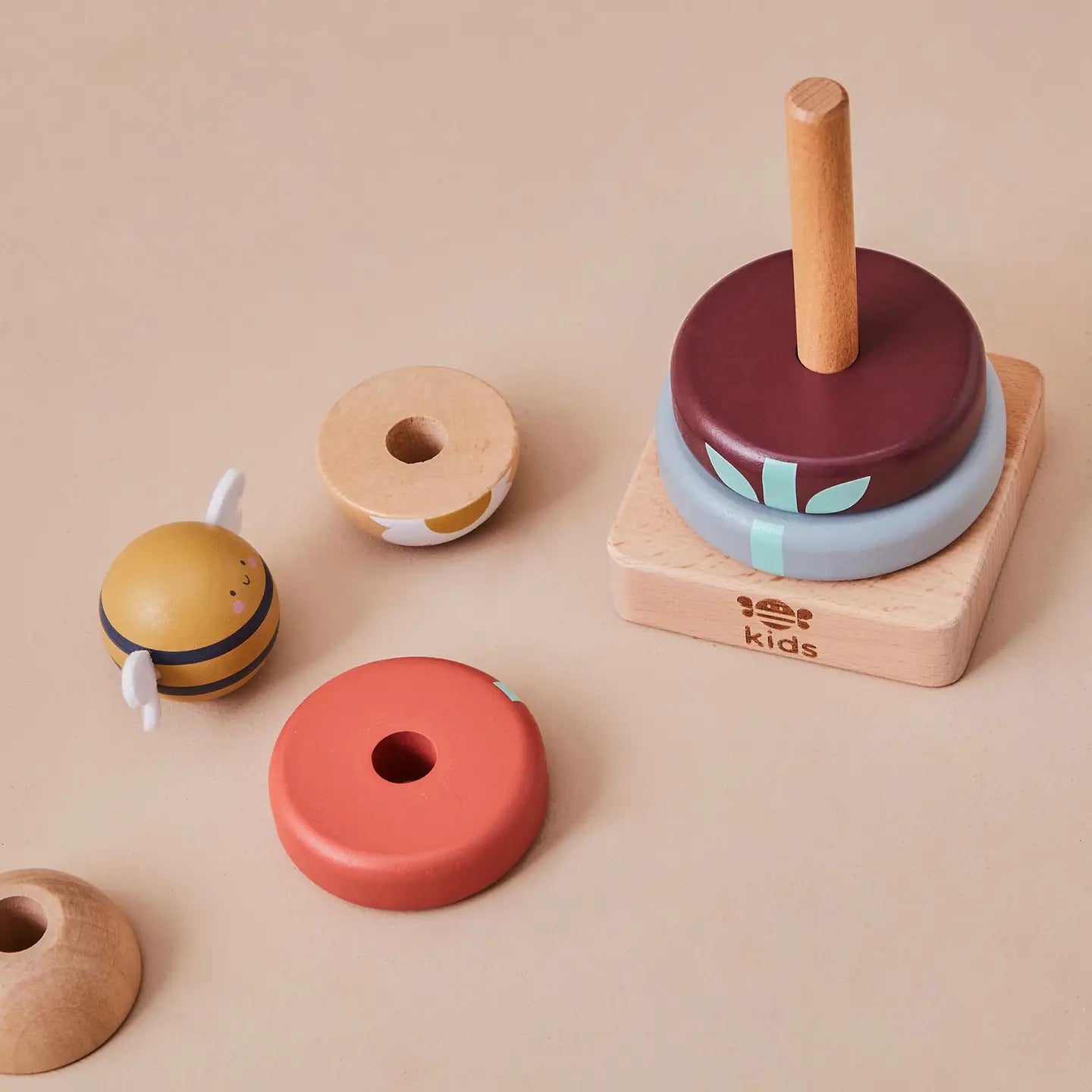 Wooden Bee Stacking Toy