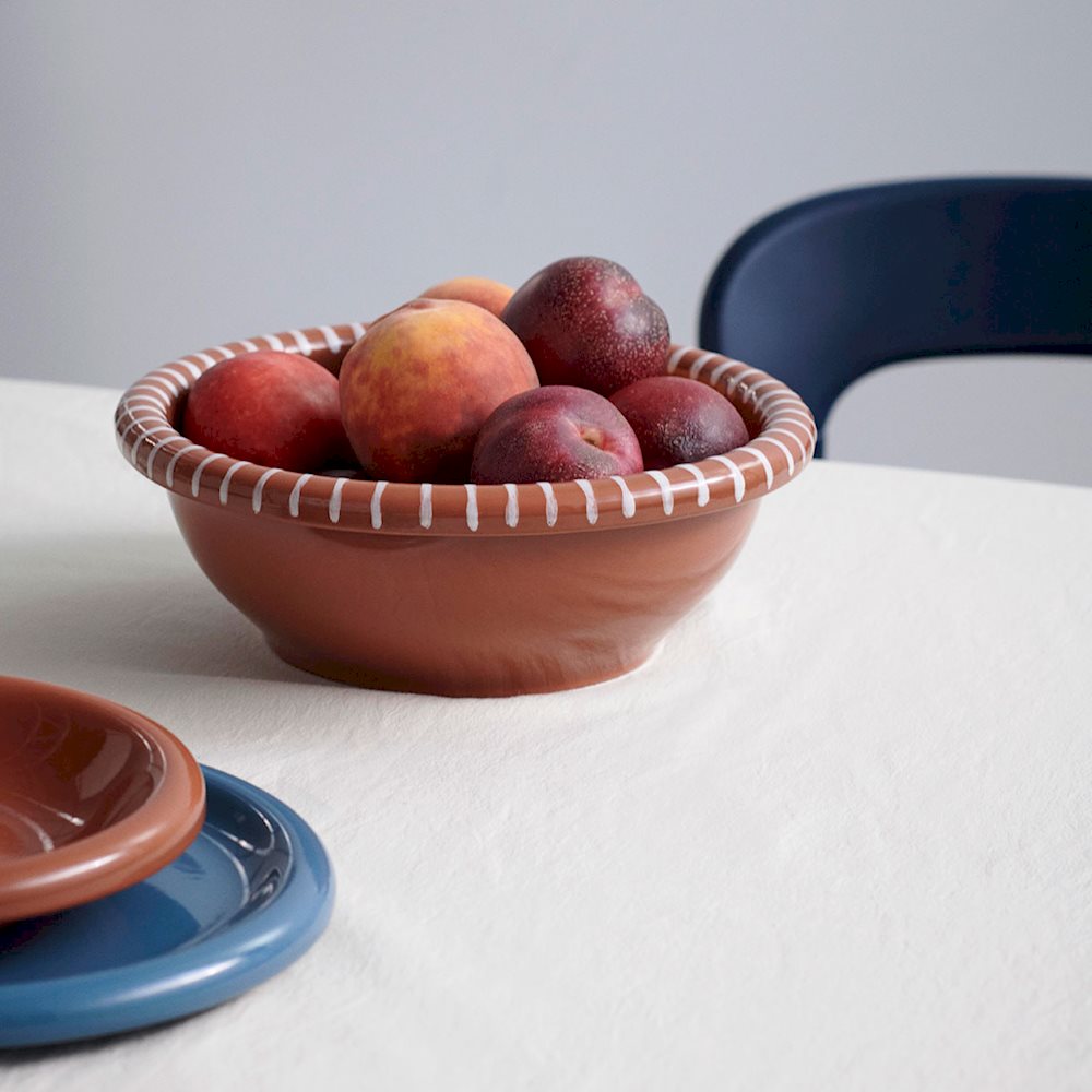 BARRO Salad Bowl - Large - Natural with Stripes