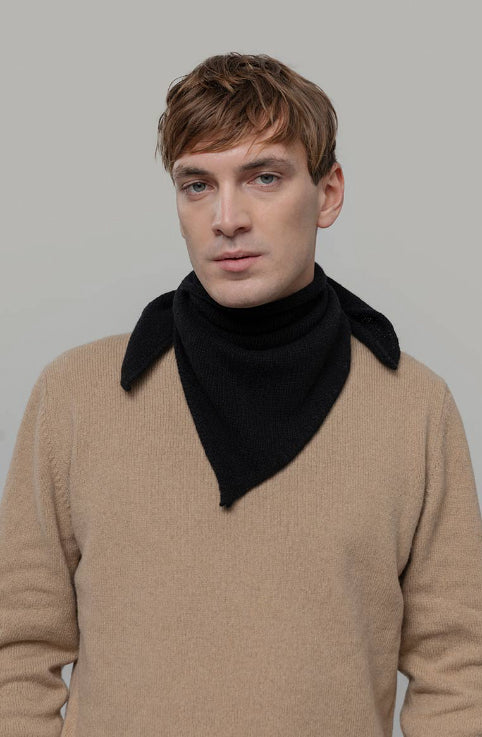 MASHA - Recycled Cashmere Bandana - Slate Black