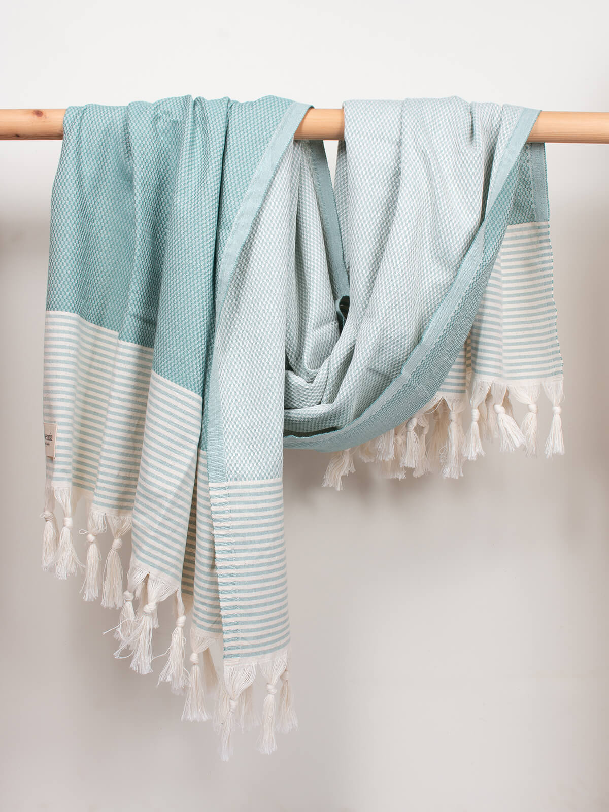 Amalfi Cotton Hammam Towel - Grey/Green