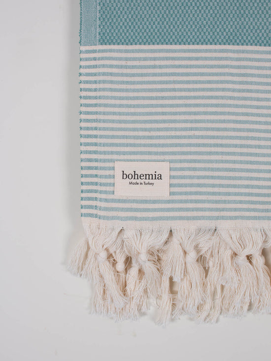 Amalfi Cotton Hammam Towel - Grey/Green