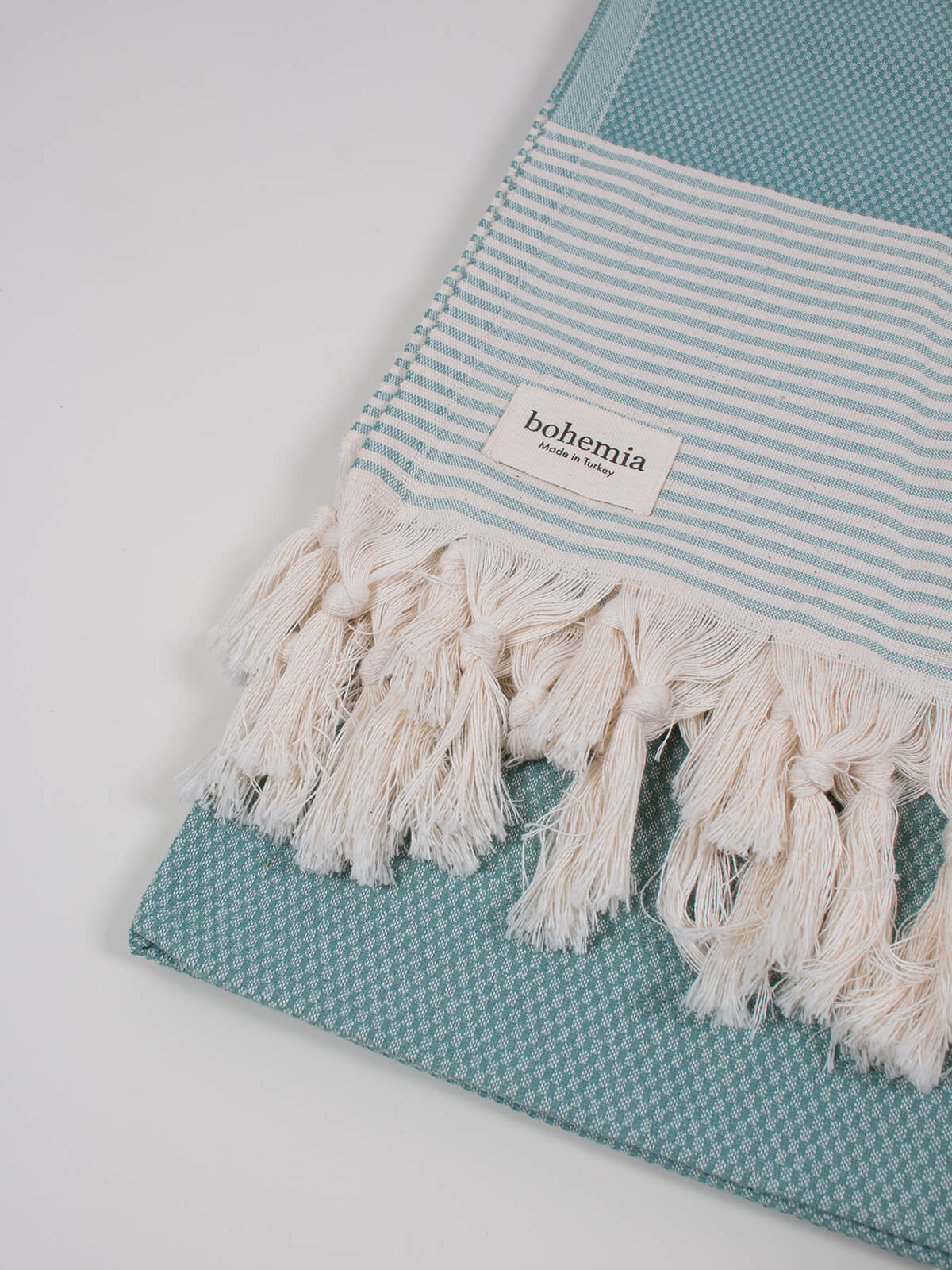 Amalfi Cotton Hammam Towel - Grey/Green